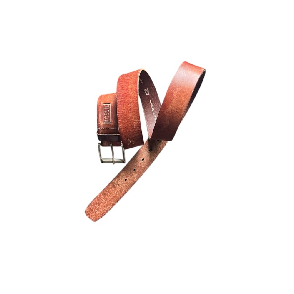 Fossil Men's Brown Leather Belt Size 42